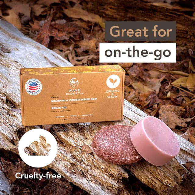 Detalle 2 de Argan Oil Solid Shampoo & Conditioner Bar Set (Sulfate-Free, Vegan, Travel-Friendly)