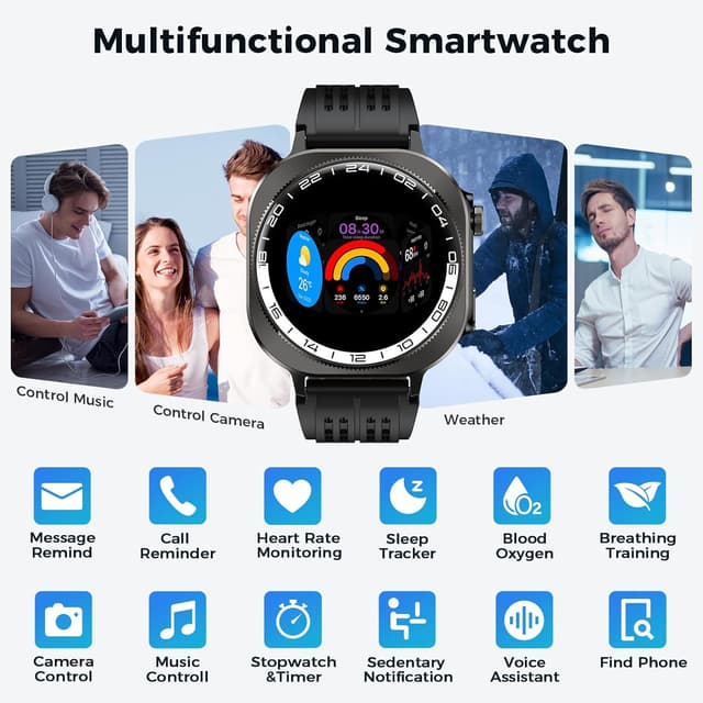 Thumbnail 6 de Military Smart Watch for Men (2026) 1.43" HD AMOLED Outdoor Fitness Watch