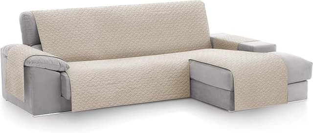 Detalle de Textilhome Funda Sofá Chaise Longue Geo Circus 🛋️ 200cm Marfil