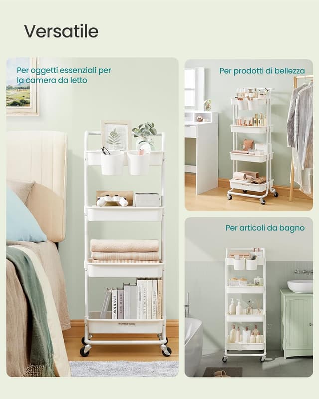 Thumbnail 4 de SONGMICS BSC077WZ01 Carrello 4 livelli 115 cm