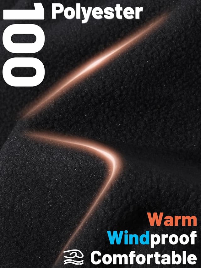 Detalle de TACVASEN Fleecejacke Herren Winddicht mit Kapuze