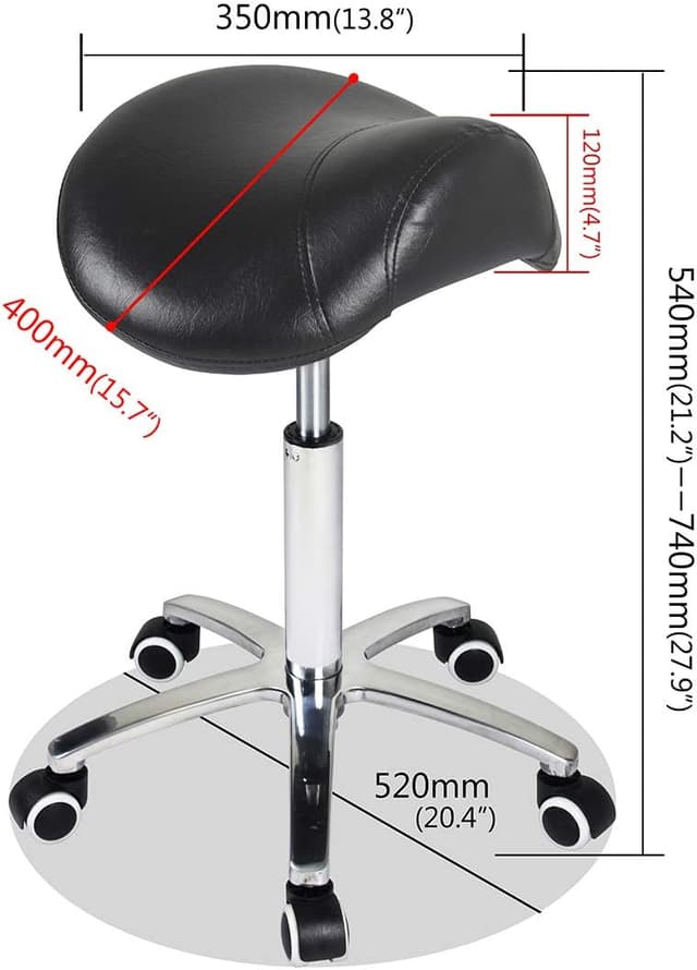 Detalle 2 de Antlu saddle stool rolling chair, 400 lb