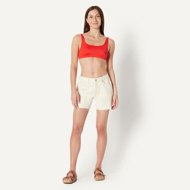 Detalle de Haut de bikini à col carré Amazon Essentials Femme, avec coussinets amovibles