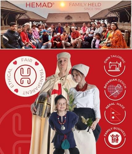 Thumbnail 5 de Hemad capucha medieval fieltro rojo