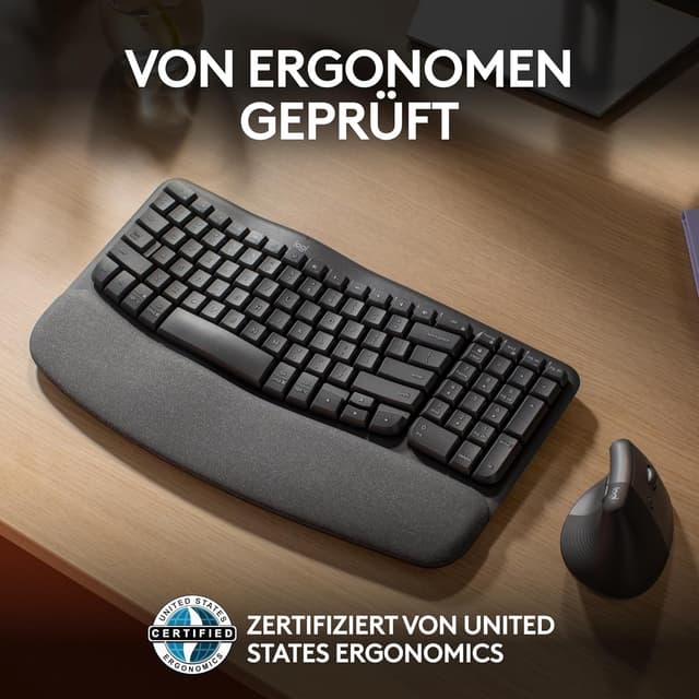 Thumbnail 5 de Logitech Wave Keys Ergonomische Tastatur Graphit