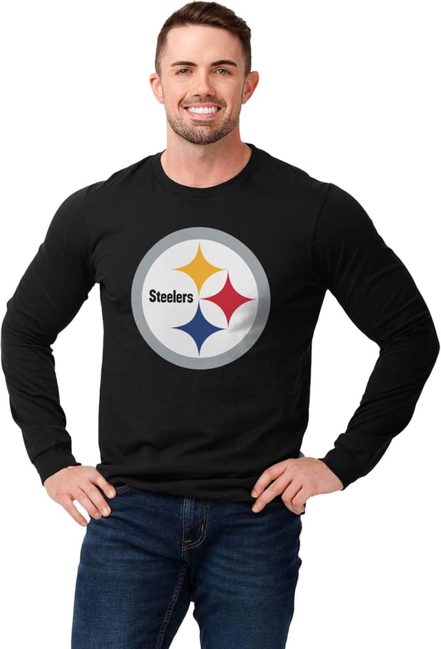 Detalle de FOCO NFL Men’s Team Primary Logo Long Sleeve T-Shirt (Officially Licensed)