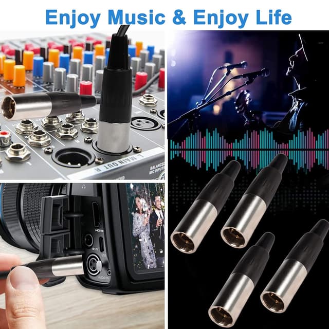 Detalle de XMSJSIY Mini-XLR TA4F Adapter 4er Set