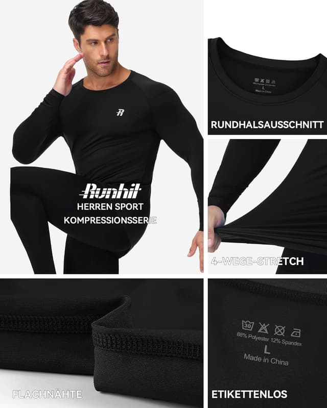 Thumbnail 3 de Runhit Kompressionsshirt Herren Langarm UPF 50+