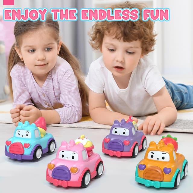 Thumbnail 6 de Lehoo Castle toddler dessert pull-back car set (rainbow bag, 7 pcs) for 1–3 year old girls