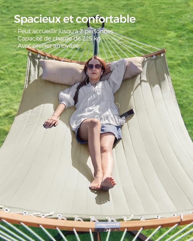 Thumbnail 3 de SONGMICS Hamac Double Rembourré 200×140 cm