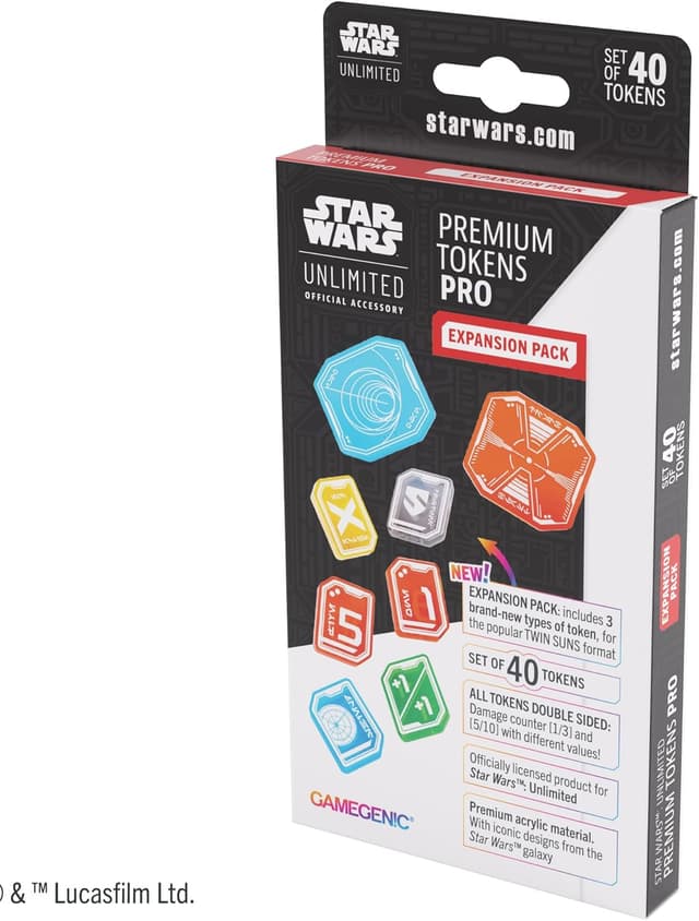 Detalle 1 de Gamegenic Star Wars Unlimited Premium Tokens PRO Expansion Pack: set di token premium in acrilico (55 pezzi)