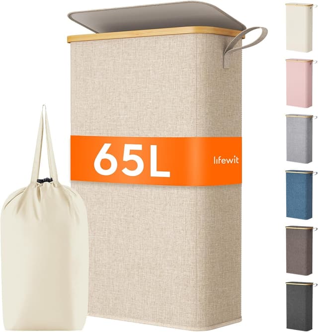 Detalle de Lifewit 65L Slim Laundry Hamper with Lid