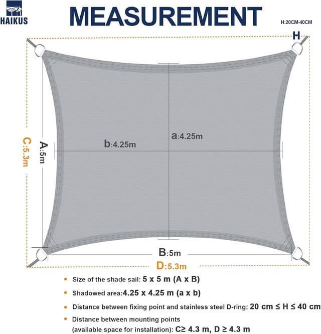 Detalle 2 de HAIKUS tenda a vela impermeabile 5x5 m