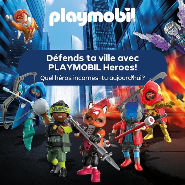 Detalle 2 de PLAYMOBIL Heroes – Duel à la Tour du héros (72022) : kit de jeu d’action avec figurines et accessoires