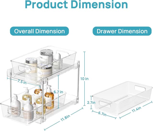 Thumbnail 1 de Vtopmart 2-Tier Clear Under-Sink Organizer 2️⃣