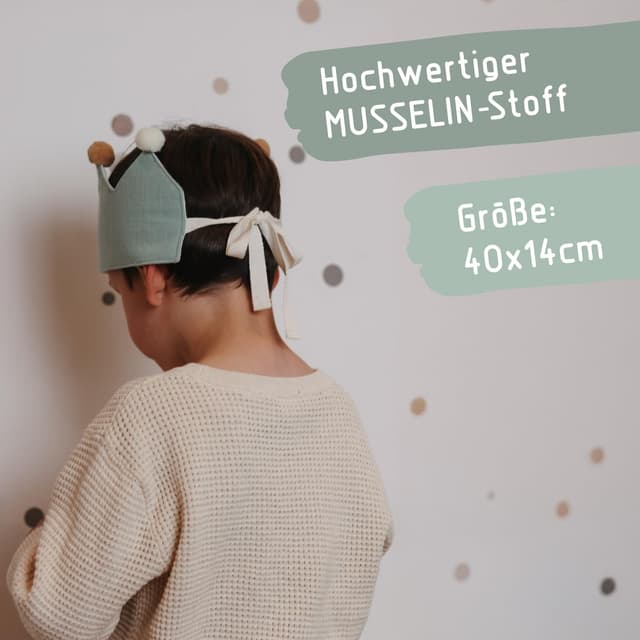 Thumbnail 5 de BJORKI Geburtstagskrone Musselin mit Zahlen 1–10