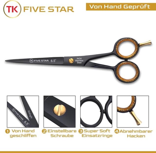 Thumbnail 4 de TK FIVE STAR Midnight Premium 6,5'' Haarschere