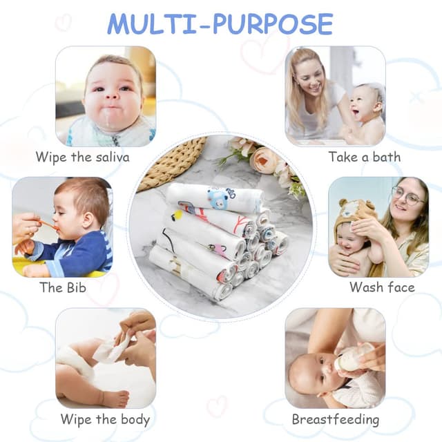 Thumbnail 6 de Aolso Musselin Waschlappen Bio 15er Set 20x20