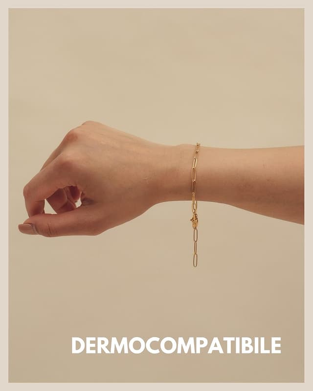 Detalle de Bracciale a maglie GD GOOD.designs EST. 2015 in acciaio inossidabile 316L, regolabile fino a circa 21 cm