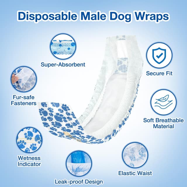 Detalle de Dono male dog nappies 40 pcs with wetness indicator