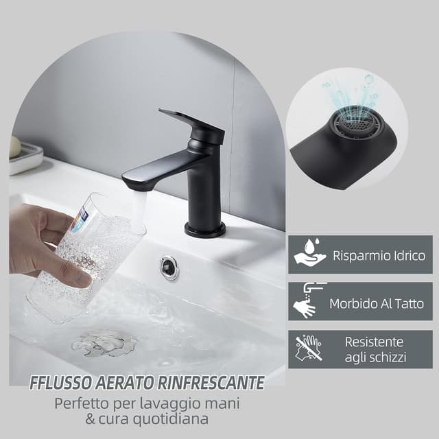 Detalle de BELZ Rubinetto lavabo monocomando nero