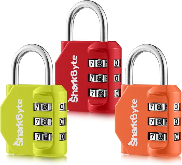Detalle de SHARKBYTE Small Luggage Locks 3 Pack