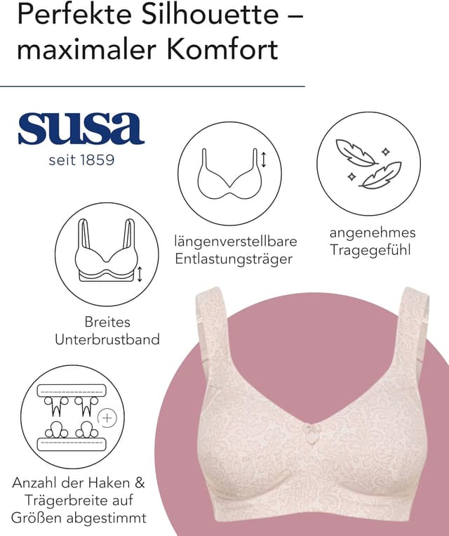 Thumbnail 4 de Susa Damen Print 8235 BH bügellos 46% Polyamid