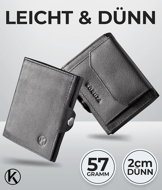 Detalle 2 de KORUTA Slim Wallet mit RFID Schutz, 9,5 cm