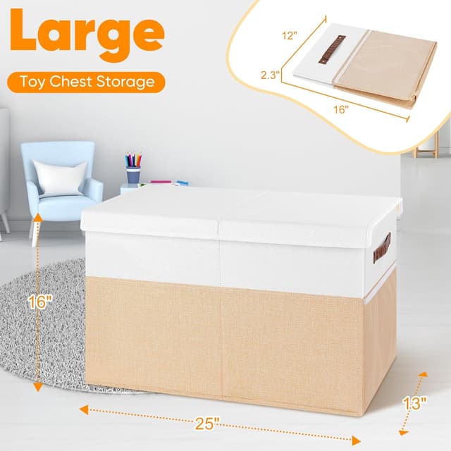 Thumbnail 6 de Mabahoo Large Toy Box 25"x13"x16" Storage Chest