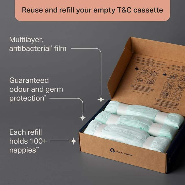 Thumbnail 3 de Tommee Tippee Twist & Click Nappy Bin Refills 10.5m