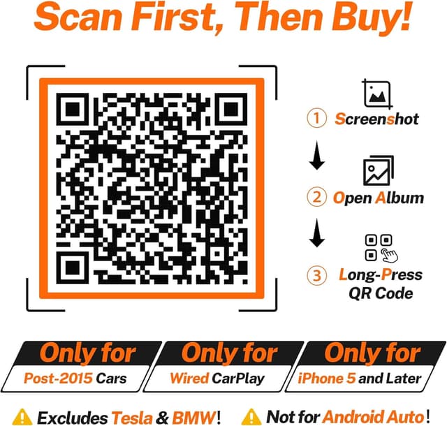 Thumbnail 6 de Wireless CarPlay Adapter (60% Smaller) with 3X Auto-Connect, No Latency Plug & Play Mini Dongle for iPhone 5–17 (Deep Black)