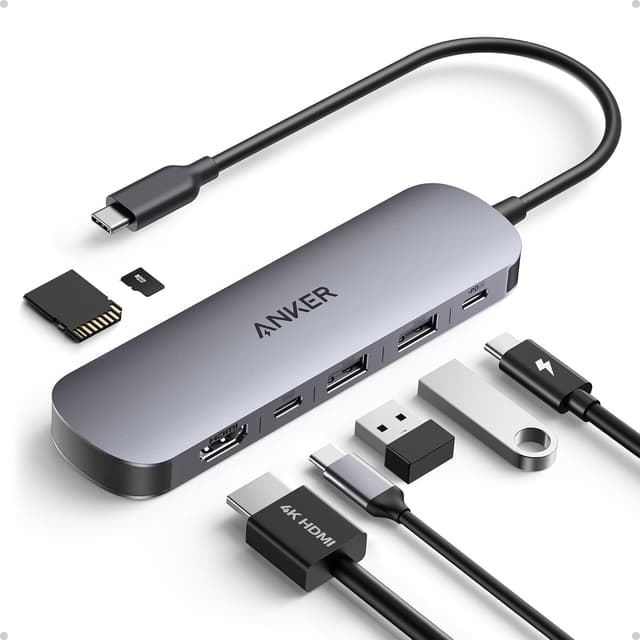 Detalle de Anker USB C Hub 7‑in‑1 with 4K@60Hz HDMI and 85W PD 🔌