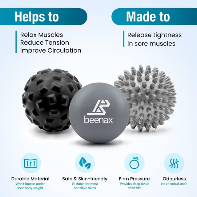 Detalle de Beenax Massage Ball set of 3 for deep tissue
