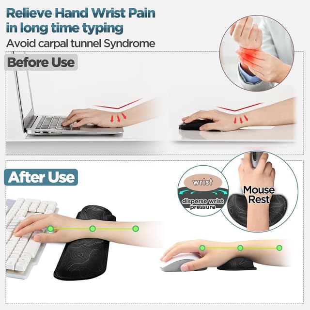 Detalle 2 de Gimars Reposamuñecas teclado y ratón