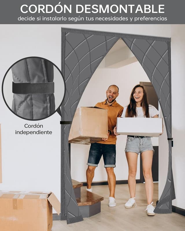 Detalle 1 de HOWIN Thermo-Türvorhang 90 x 200 cm Kälteschutz