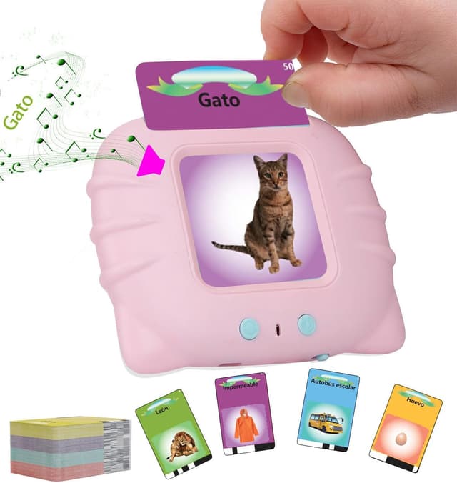 Detalle de Tarjetas Flash Parlantes para niños Rosa 1–6 años
