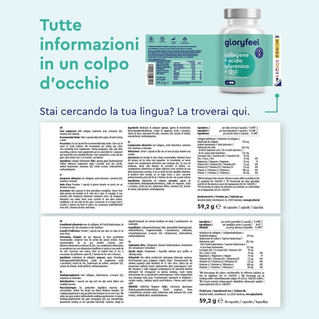 Detalle de Collagene Marino 60 capsule per pelle e articolazioni