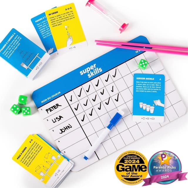 Thumbnail 6 de Super Skills – Jeu de société adulte, ado et enfant (dès 8 ans) : 120 défis en version française