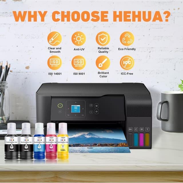 Detalle de hehua Multipack Encre Sublimation pour Epson E102 E104