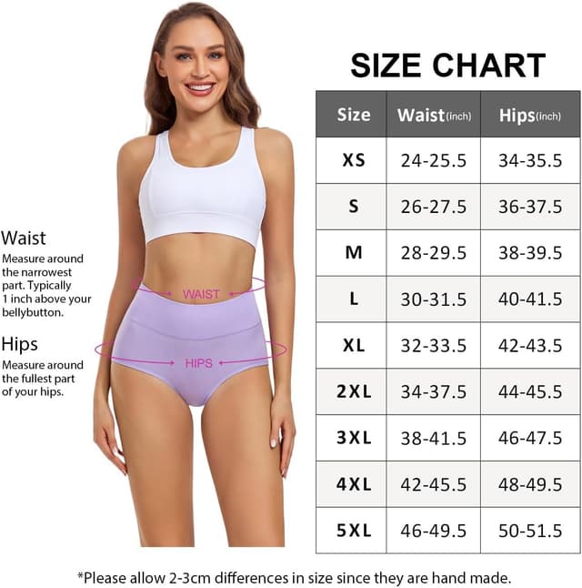 Detalle de wirarpa Damen-High-Waist-Slips aus Baumwolle im 4er-Pack (hoher Taillenslip)