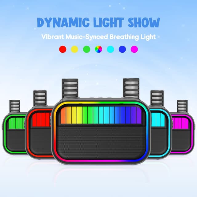 Detalle 2 de Karaoke Machine for Kids & Adults (Black) with Portable Bluetooth Speaker and 2 Wireless Microphones