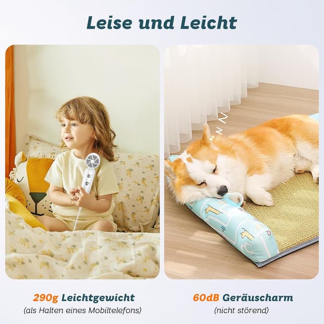 Detalle de Mini Reisefön mit Diffusor 1500W – 110.000 U/min Hochgeschwindigkeitsmotor, 290 g ultra leicht