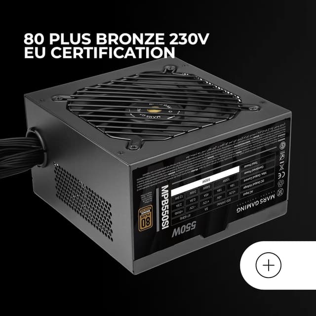 Detalle de Mars Gaming MPB550SI alimentatore ATX 550W 80 Plus Bronze 230V con garanzia 7 anni