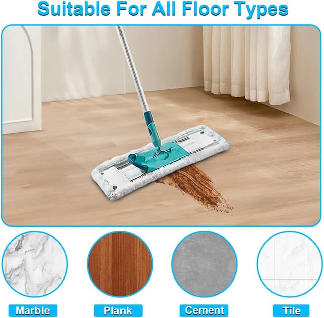 Detalle de ACOMTUO lot de 3 serpillières microfibres pour balai à franges Leifheit Profi XL