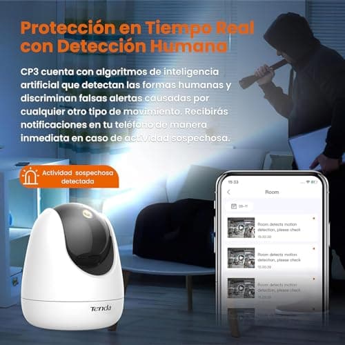 Detalle 2 de Tenda CP3V2.2 Cámara vigilancia 1080P 360° para mascotas