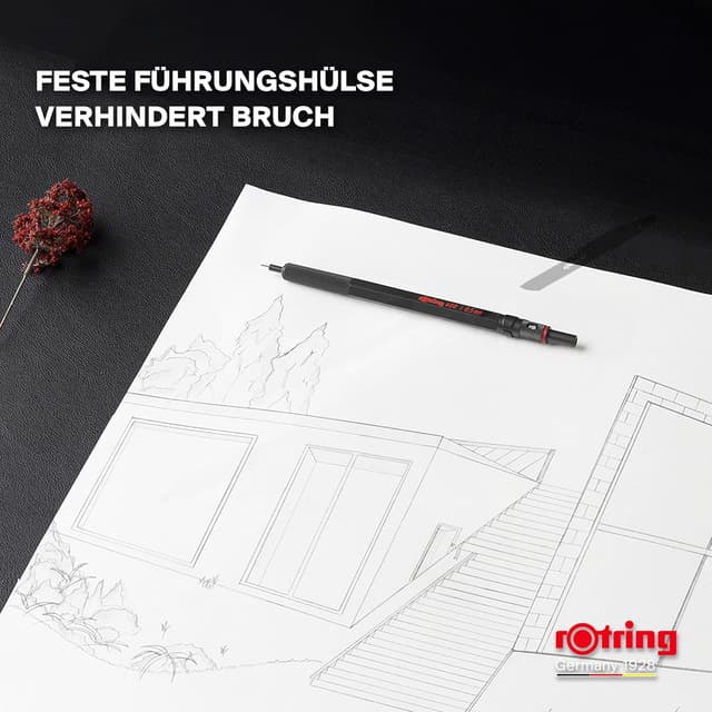 Detalle de Rotring 600 Druckbleistift 0,5 mm Geschenkset mit Etui & Notizbuch