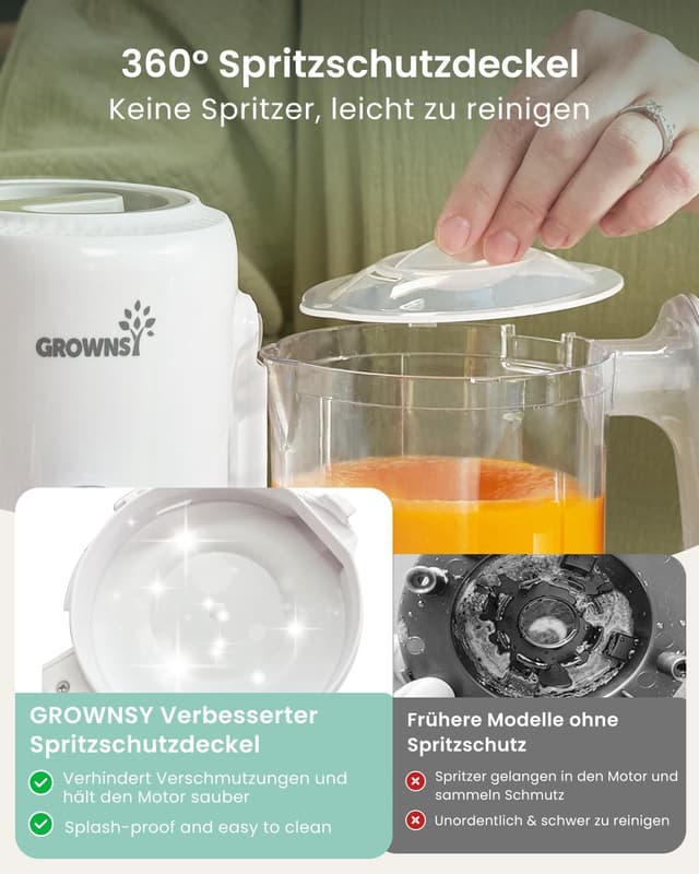 Thumbnail 6 de Grownsy Babynahrungszubereiter mit Dampfkorb, Dampfgarer, Mixer & Sterilisator – BPA-frei