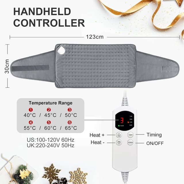 Thumbnail 6 de Heat Pad for Back Pain Relief Electric Heating Pad with 6 Temperatures and Auto Shut Off Timer