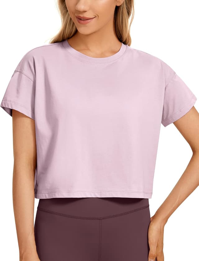 Thumbnail 6 de Maglietta CRZ YOGA in pima di cotone a manica corta, girocollo alto