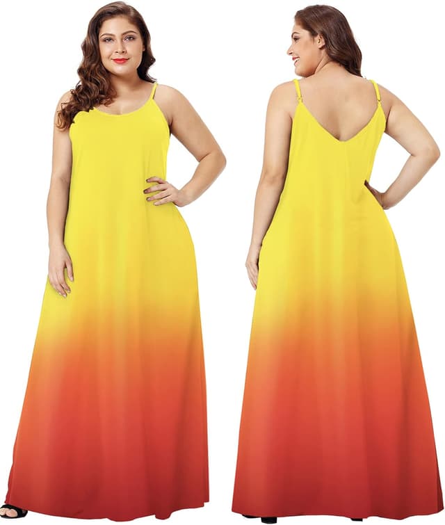 Detalle de Wolddress Women’s Maxi Dress with Pockets (S–5X) — Casual Strap Long Dress for Work, Summer & Travel